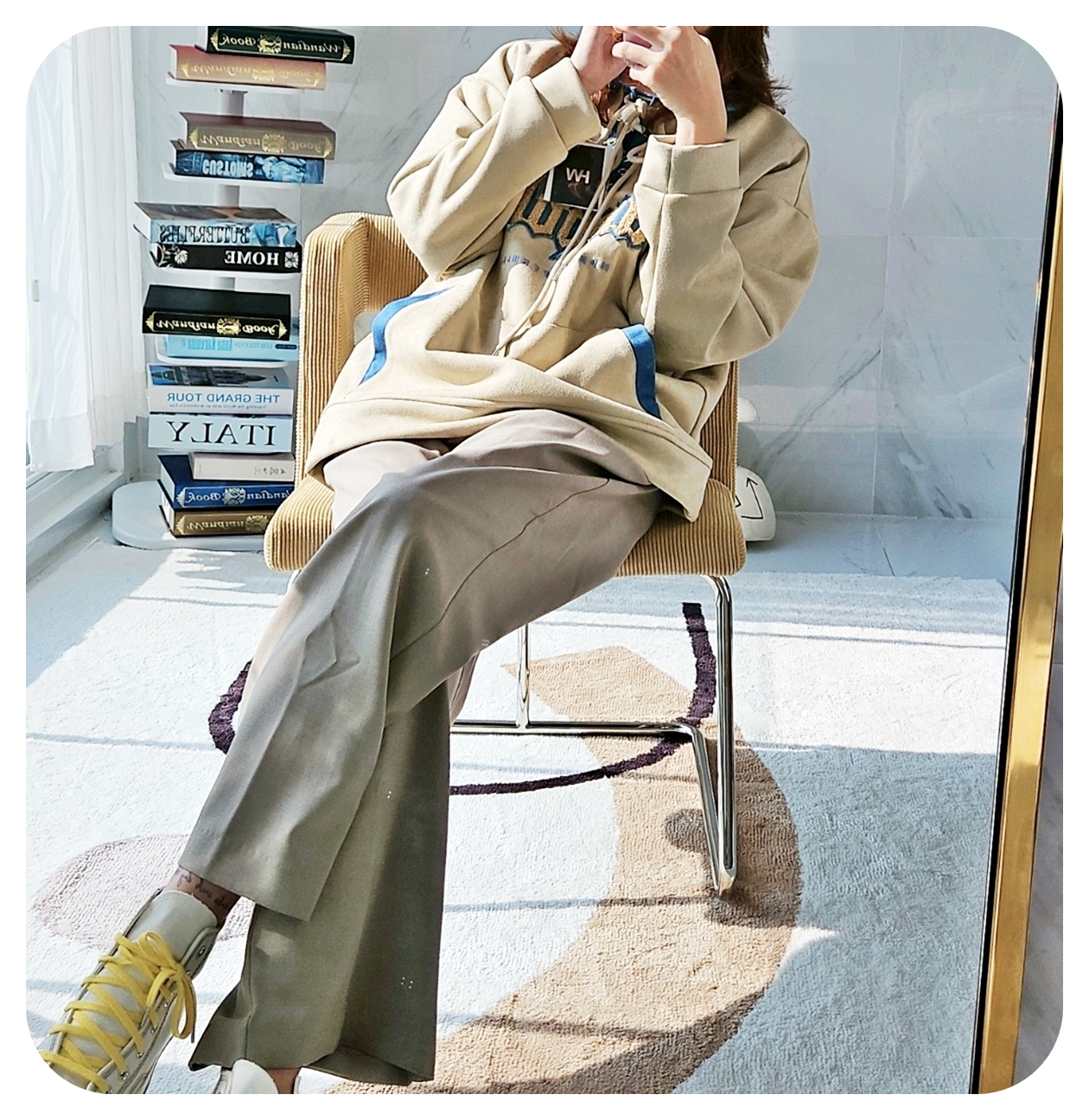[당일발송/주문폭주] 가바바  남녀공용 운동복으로도 입기 좋은 스포츠 오버핏 카라 긴팔 티셔츠 G77541 (빅사이즈 S~XL) 상세 이미지 30